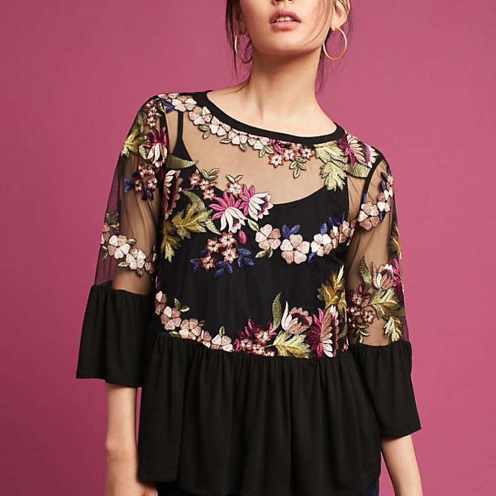 ⭐SALE!⭐ Anthropologie Ornate Embroidery Top